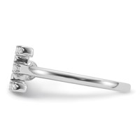 14K White Gold 0.20 Carat Lab Grown Diamond VS SI+ G+ Complete Initial E Adjustable Ring view 3
