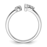 14K White Gold 0.17 Carat Lab Grown Diamond VS SI+ G+ Complete Initial F Adjustable Ring view 2
