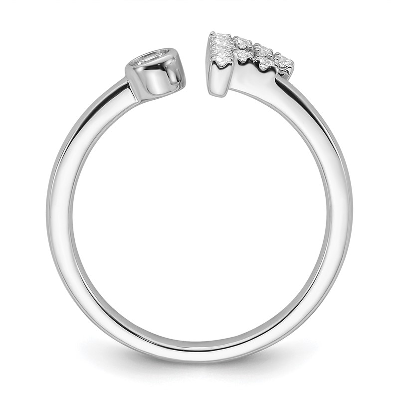 14k White Gold 1/6 carat Lab Grown Diamond VS/SI+ G+ Initial F Adjustable Ring