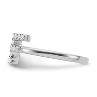 14K White Gold 0.17 Carat Lab Grown Diamond VS SI+ G+ Complete Initial F Adjustable Ring view 3