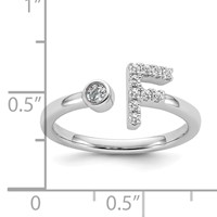 14K White Gold 0.17 Carat Lab Grown Diamond VS SI+ G+ Complete Initial F Adjustable Ring view 5