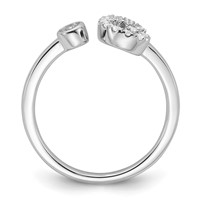 14K White Gold 0.20 Carat Lab Grown Diamond VS SI+ G+ Complete Initial G Adjustable Ring view 2
