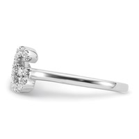 14K White Gold 0.20 Carat Lab Grown Diamond VS SI+ G+ Complete Initial G Adjustable Ring view 3