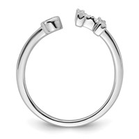 14K White Gold 0.20 Carat Lab Grown Diamond VS SI+ G+ Complete Initial H Adjustable Ring view 2