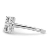 14K White Gold 0.20 Carat Lab Grown Diamond VS SI+ G+ Complete Initial H Adjustable Ring view 3