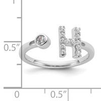 14K White Gold 0.20 Carat Lab Grown Diamond VS SI+ G+ Complete Initial H Adjustable Ring view 5