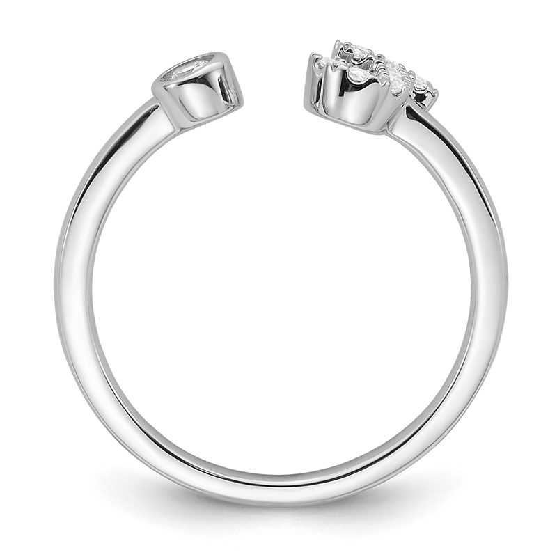 14k White Gold 1/6 carat Lab Grown Diamond VS/SI+ G+ Initial J Adjustable Ring