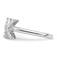 14K White Gold 0.20 Carat Lab Grown Diamond VS SI+ G+ Complete Initial K Adjustable Ring view 3