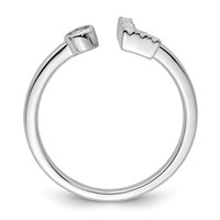 14K White Gold 0.12 Carat Lab Grown Diamond VS SI+ G+ Complete Initial L Adjustable Ring view 2