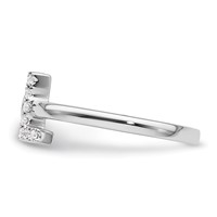 14K White Gold 0.12 Carat Lab Grown Diamond VS SI+ G+ Complete Initial L Adjustable Ring view 3