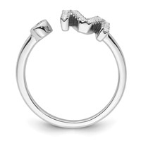 14K White Gold 0.25 Carat Lab Grown Diamond VS SI+ G+ Complete Initial M Adjustable Ring view 2