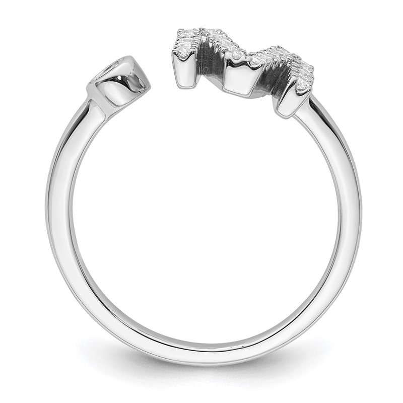 14k White Gold 1/4 carat Lab Grown Diamond VS/SI+ G+ Initial M Adjustable Ring
