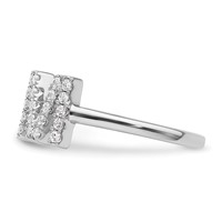 14K White Gold 0.25 Carat Lab Grown Diamond VS SI+ G+ Complete Initial M Adjustable Ring view 3