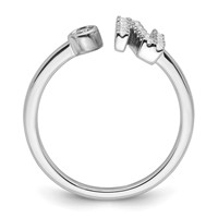 14K White Gold 0.20 Carat Lab Grown Diamond VS SI+ G+ Complete Initial N Adjustable Ring view 2