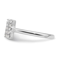 14K White Gold 0.20 Carat Lab Grown Diamond VS SI+ G+ Complete Initial N Adjustable Ring view 3