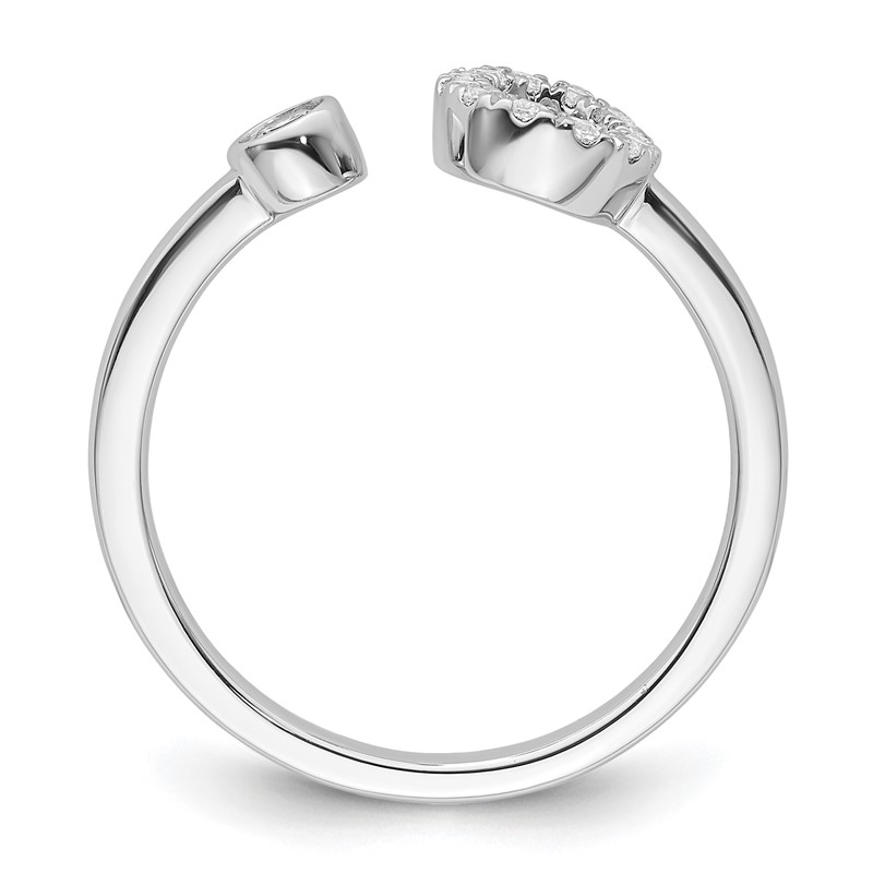 14k White Gold 1/5 carat Lab Grown Diamond VS/SI+ G+ Initial O Adjustable Ring