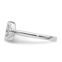 14K White Gold 0.20 Carat Lab Grown Diamond VS SI+ G+ Complete Initial O Adjustable Ring view 3
