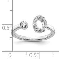 14K White Gold 0.20 Carat Lab Grown Diamond VS SI+ G+ Complete Initial O Adjustable Ring view 5