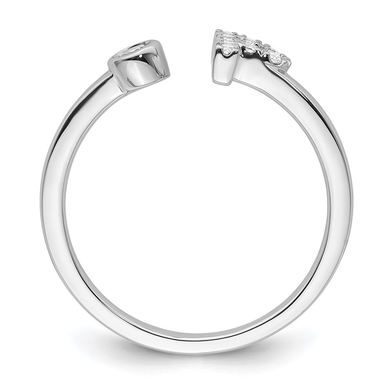 14k White Gold 1/6 carat Lab Grown Diamond VS/SI+ G+ Initial P Adjustable Ring