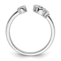 14K White Gold 0.20 Carat Lab Grown Diamond VS SI+ G+ Complete Initial Q Adjustable Ring view 2
