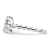 14K White Gold 0.20 Carat Lab Grown Diamond VS SI+ G+ Complete Initial Q Adjustable Ring view 3