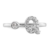 14K White Gold 0.20 Carat Lab Grown Diamond VS SI+ G+ Complete Initial Q Adjustable Ring view 4