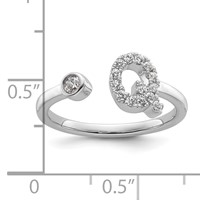 14K White Gold 0.20 Carat Lab Grown Diamond VS SI+ G+ Complete Initial Q Adjustable Ring view 5