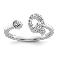 14K White Gold 0.20 Carat Lab Grown Diamond VS SI+ G+ Complete Initial Q Adjustable Ring view 1