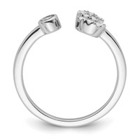 14K White Gold 0.17 Carat Lab Grown Diamond VS SI+ G+ Complete Initial S Adjustable Ring view 2