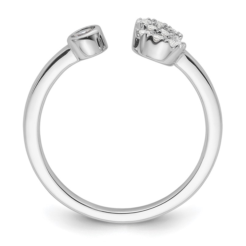 14k White Gold 1/6 carat Lab Grown Diamond VS/SI+ G+ Initial S Adjustable Ring
