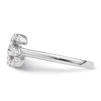 14K White Gold 0.17 Carat Lab Grown Diamond VS SI+ G+ Complete Initial S Adjustable Ring view 3