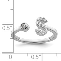 14K White Gold 0.17 Carat Lab Grown Diamond VS SI+ G+ Complete Initial S Adjustable Ring view 5