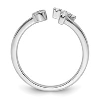 14K White Gold 0.17 Carat Lab Grown Diamond VS SI+ G+ Complete Initial T Adjustable Ring view 2