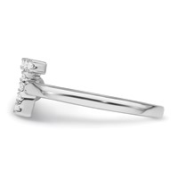 14K White Gold 0.17 Carat Lab Grown Diamond VS SI+ G+ Complete Initial T Adjustable Ring view 3