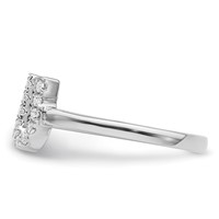 14K White Gold 0.17 Carat Lab Grown Diamond VS SI+ G+ Complete Initial U Adjustable Ring view 3