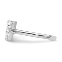 14K White Gold 0.17 Carat Lab Grown Diamond VS SI+ G+ Complete Initial V Adjustable Ring view 3