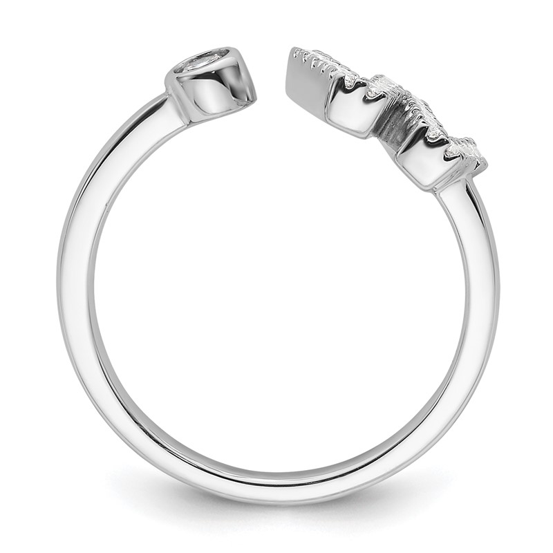 14k White Gold 1/4 carat Lab Grown Diamond VS/SI+ G+ Initial W Adjustable Ring