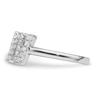14K White Gold 0.25 Carat Lab Grown Diamond VS SI+ G+ Complete Initial W Adjustable Ring view 3