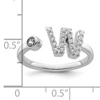 14K White Gold 0.25 Carat Lab Grown Diamond VS SI+ G+ Complete Initial W Adjustable Ring view 5
