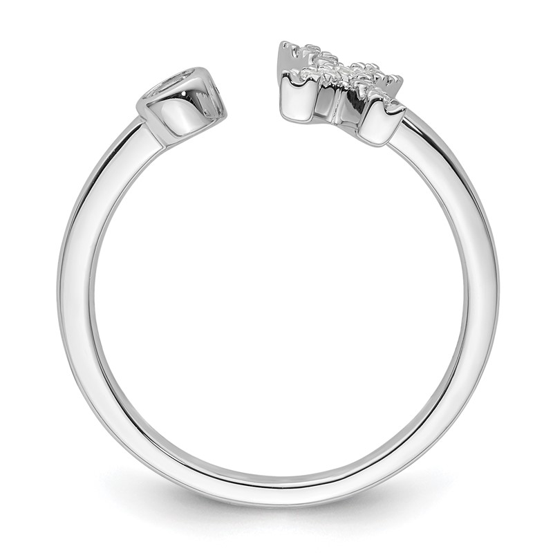 14k White Gold 1/6 carat Lab Grown Diamond VS/SI+ G+ Initial X Adjustable Ring