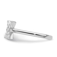 14K White Gold 0.17 Carat Lab Grown Diamond VS SI+ G+ Complete Initial X Adjustable Ring view 3