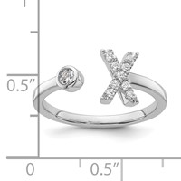 14K White Gold 0.17 Carat Lab Grown Diamond VS SI+ G+ Complete Initial X Adjustable Ring view 5