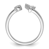 14K White Gold 0.12 Carat Lab Grown Diamond VS SI+ G+ Complete Initial Y Adjustable Ring view 2