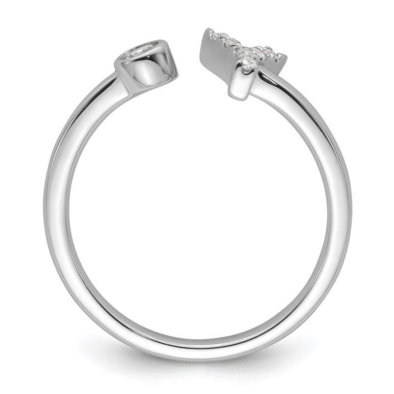 14k White Gold 1/8 carat Lab Grown Diamond VS/SI+ G+ Initial Y Adjustable Ring