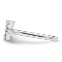 14K White Gold 0.12 Carat Lab Grown Diamond VS SI+ G+ Complete Initial Y Adjustable Ring view 3
