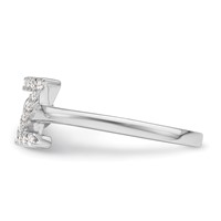 14K White Gold 0.20 Carat Lab Grown Diamond VS SI+ G+ Complete Initial Z Adjustable Ring view 3