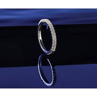 14K White Gold 0.25 Carat Lab Grown Diamond VS+ F+ Complete Fifteen Stone Band view 5