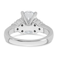 14K White Gold 3 Carat Certified Lab Grown Diamond VS SI+ G+ Oval Complete Three Stone Engagement Ring view 5