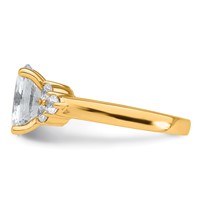 14K Yellow Gold 0.50 Carat Lab Grown Diamond VS SI+ G+ Round 2.50 Carat Oval Center Semi Mount Engagement Ring view 3