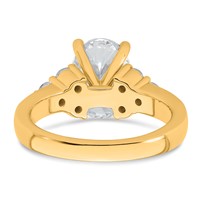 14K Yellow Gold 0.50 Carat Lab Grown Diamond VS SI+ G+ Round 2.50 Carat Oval Center Semi Mount Engagement Ring view 5